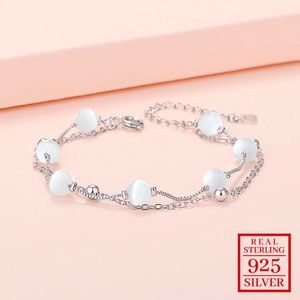 925 Sterling Silver Bracelet, opal, NEW